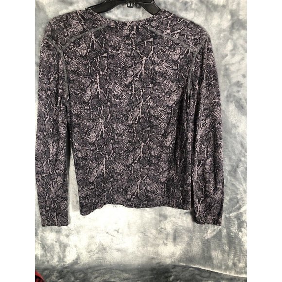 Rails EMILIA Snake Skin Print Woman’s Long Sleeve Top Charcoal Gray Sz XS - Picture 10 of 16